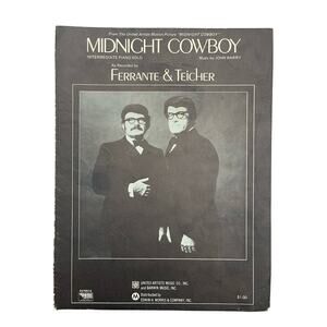Vintage Sheet Music Midnight Cowboy Movie Theme 1969 FERRANTE & TEICHER